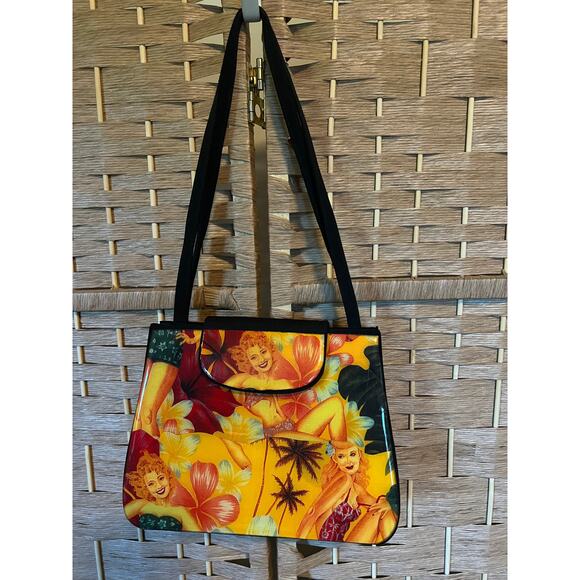 Vtg Angela Frascone Handbag Hard Acrylic Bathing Beauties - Picture 1 of 9